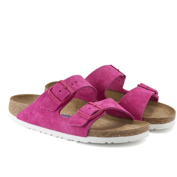 Birkenstock Shoes - Birkenstock Arizona Soft in Fuchsia Tulip Suede